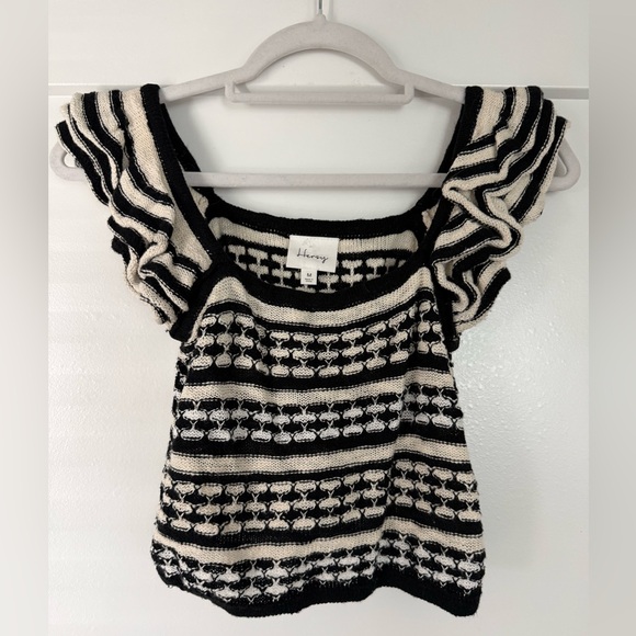 Hersy Black and White Striped Knit Top - Picture 2 of 5